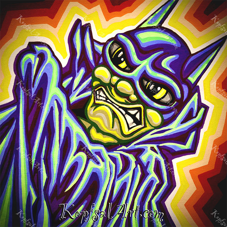 Bat-Glow_ aus der Serie - 20x20 (Malplatte) Art Nr_2_Bat-Glow
