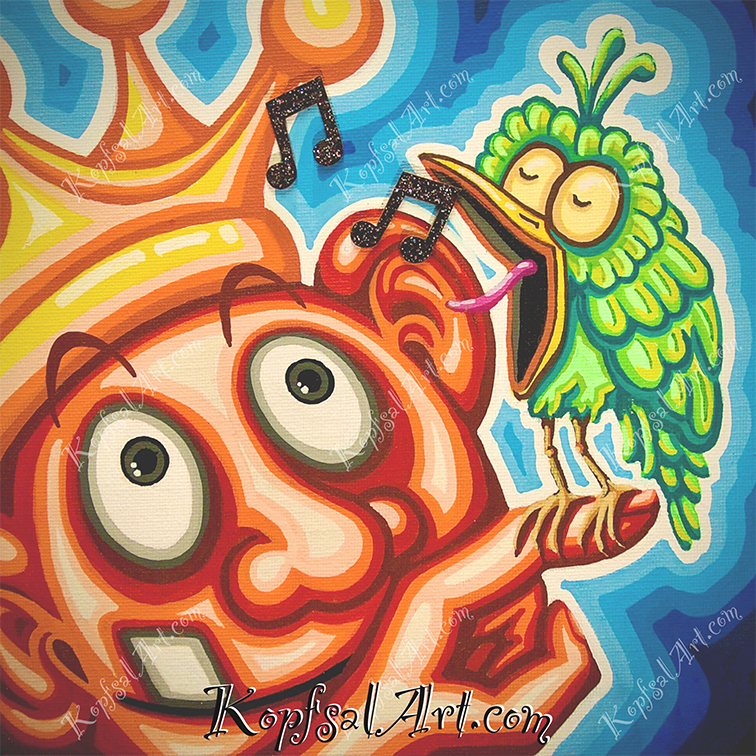 König Einzahn und sein Vogel_ 20x20 Art Nr_5_Konig Einzahn und sein Vogel